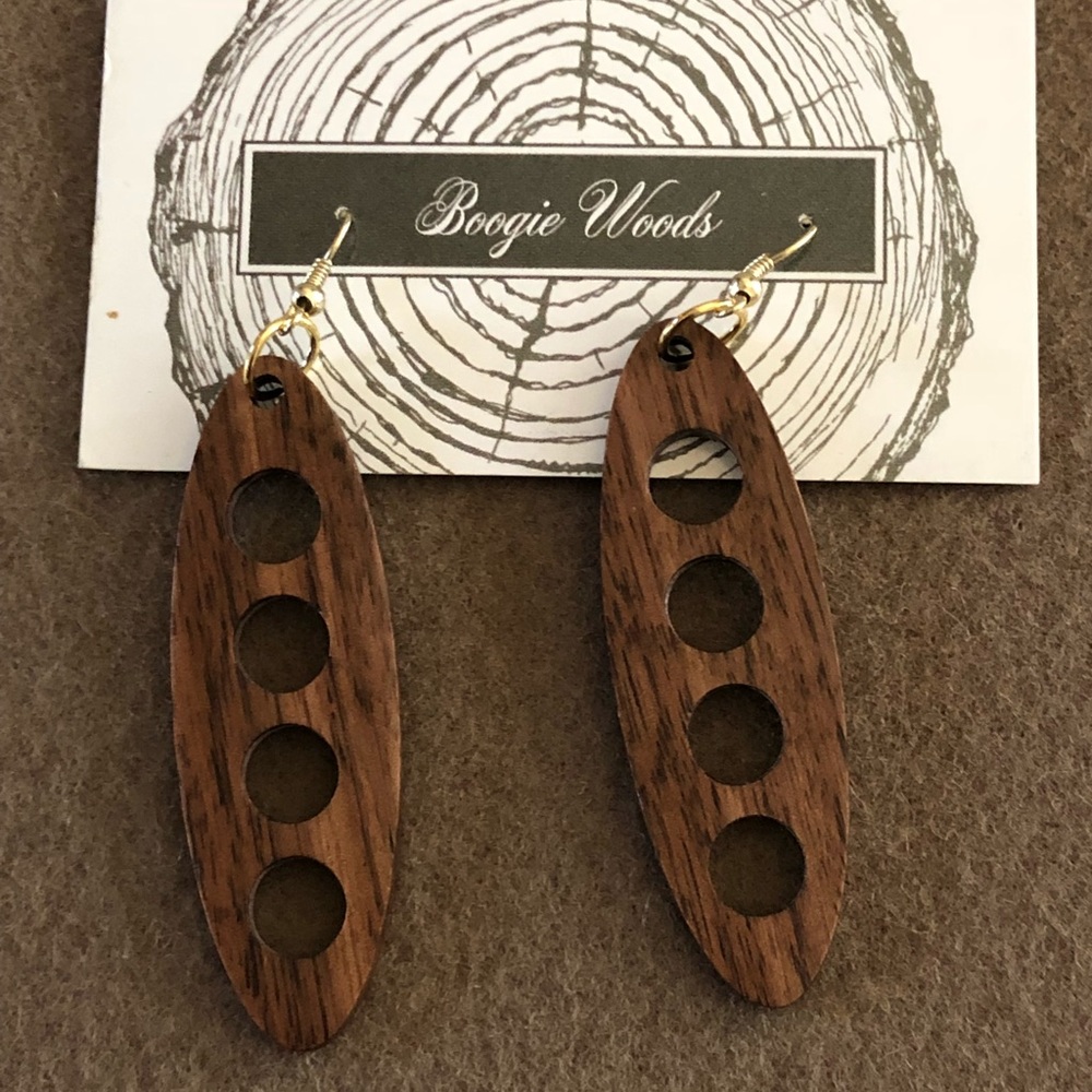 Handcrafted Walnut Wooden Earrings